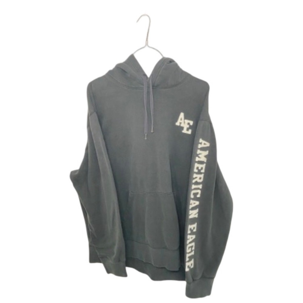 Men's XXL Vintage American Eagle Outfitters Gray Pullover Hoodie - AE Logo